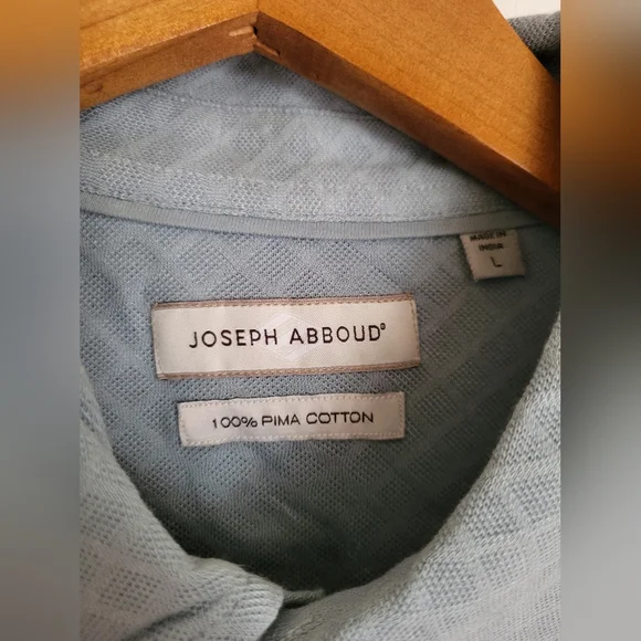 NWT Joseph Abboud Blue/Grey Polo Shirt Sz L - Picture 3 of 3